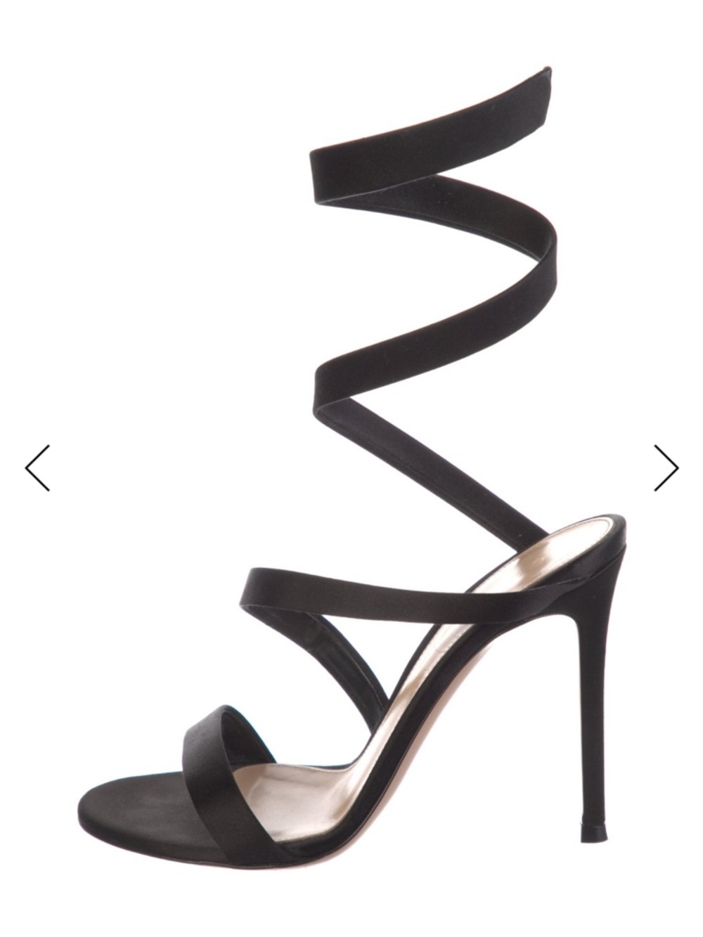 Gianvito Rossi GLADIATOR Black Spiral Wrap Stiletto Sandals
